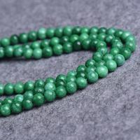 Single Gemstone Beads, Natural Stone, Round, DIY green Approx 38-39 cm 