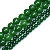 Single Gemstone Beads, Natural Stone, Round, DIY green Approx 38-39 cm 