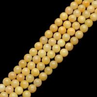 Single Gemstone Beads, Natural Stone, Round, DIY yellow Approx 38 cm 