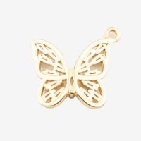 Cubic Zirconia Micro Pave Sterling Silver Pendant, 925 Sterling Silver, Butterfly, real gold plated, DIY & micro pave cubic zirconia, gold Approx 2mm 