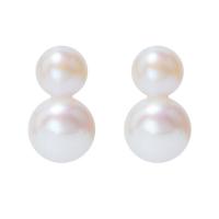 Freshwater Pearl Stud Earring, fashion jewelry & for woman, white 