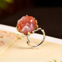 Anillo de Ágata, Agate salino, con metal, Joyería & para mujer, 21x36mm, Vendido por UD