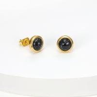 Boucles d'oreilles en acier titane, avec Agate, bijoux de mode & pour femme, plus de couleurs à choisir Vendu par paire