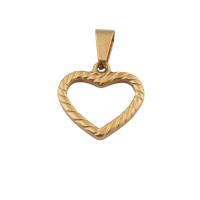 Stainless Steel Heart Pendants, 304 Stainless Steel, Vacuum Ion Plating, fashion jewelry & for woman, golden Approx 4mm 