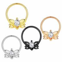 Bijoux de Piercing nez en acier inoxydable, Acier inoxydable 304, avec zircon cubique, Placage ionique sous vide, bijoux de mode & unisexe & normes différentes pour le choix, plus de couleurs à choisir, Vendu par PC