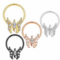 Bijoux de Piercing nez en acier inoxydable, Acier inoxydable 304, papillon, Placage ionique sous vide, bijoux de mode & unisexe & normes différentes pour le choix, plus de couleurs à choisir, Vendu par PC