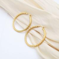 Stainless Steel Hoop Earring, 304 Stainless Steel, plated, fashion jewelry & for woman, gold 