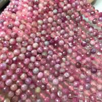 Perles de Tourmaline naturels, poli, style folk & DIY, pourpe, 6.8-7mm Environ 38-40 cm, Vendu par brin