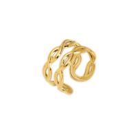 Edelstahl Fingerring, 304 Edelstahl, Vakuum-Ionen-Beschichtung, Modeschmuck & für Frau, goldfarben, 1.1cm, verkauft von PC