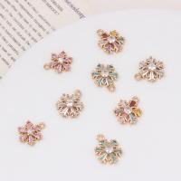 Cubic Zirconia Brass Pendants, Snowflake, high quality plated, Christmas Design & DIY & micro pave cubic zirconia 