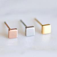 Stainless Steel Stud Earring, 316L Stainless Steel,  Square, Vacuum Ion Plating, fashion jewelry & for woman nickel, lead & cadmium free 