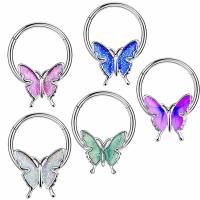 Bijoux de Piercing nez en acier inoxydable, Acier inoxydable 304, papillon, bijoux de mode & unisexe & normes différentes pour le choix & émail, plus de couleurs à choisir, Vendu par PC