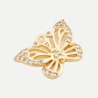 Cubic Zirconia Micro Pave Brass Pendant, Butterfly, high quality plated, DIY & micro pave cubic zirconia, gold Approx 2mm 