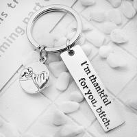 Stainless Steel Key Chain, 304 Stainless Steel, fashion jewelry, 10u00d740mm,12u00d750mm,1.8mm,25mm 