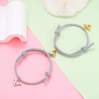 Polyester Couple Bracelet, with Zinc Alloy, fashion jewelry 14cm,26cm,3mm 