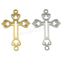 Filigree Stainless Steel Connector, Cross, plated, 1/1 loop nickel, lead & cadmium free Approx 1mm 