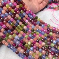 Perles de Tourmaline naturels, poli, style folk & DIY, multicolore, 7-8mm Environ 38-40 cm, Vendu par brin