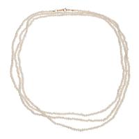 Collar de cadena del suéter de la perla de agua dulce, Perlas cultivadas de agua dulce, con metal, chapado en color dorado, Joyería & para mujer, Blanco, longitud:aproximado 132 cm, Vendido por UD