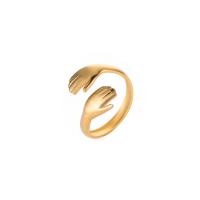 Edelstahl Fingerring, 304 Edelstahl, plattiert, Modeschmuck & für Frau, goldfarben, verkauft von PC