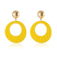 Boucle d'oreille de goutte en fer, peinture, bijoux de mode & pour femme Vendu par paire