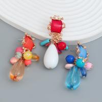 Resin Zinc Alloy Earring, with Resin, fashion jewelry & for woman 