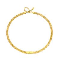 Collier de bijoux de titane, Acier titane, avec 1.97inch chaînes de rallonge, Placage, bijoux de mode & pour femme, doré Environ 17.72 pouce, Vendu par brin