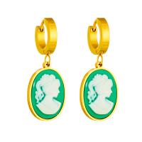 Boucles d'oreilles en acier titane, avec résine, Placage, bijoux de mode & pour femme, plus de couleurs à choisir Vendu par paire