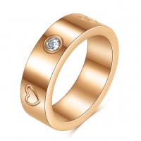 Anillo de dedo de acero Titanium de, Partículas de acero, chapado, Joyería & diverso tamaño para la opción & para mujer & con diamantes de imitación, más colores para la opción, Vendido por UD