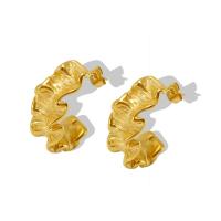 Boucles d'oreilles en acier titane, Plaqué or 18K, styles différents pour le choix & pavé de micro strass & pour femme, Or, Vendu par paire