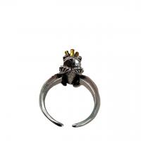 Zinc Alloy Finger Ring, Frog, plated, for woman, silver color 