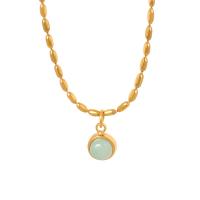 Collier de bijoux de titane, Acier titane, avec Pierre naturelle, avec 2inch chaînes de rallonge, Placage de couleur d'or, bijoux de mode & pour femme Environ 15.7 pouce, Vendu par PC