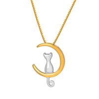 Collier de bijoux de titane, Acier titane, avec 2inch chaînes de rallonge, chat, Placage ionique sous vide, bijoux de mode & pour femme Environ 15.7 pouce, Vendu par PC