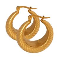 Boucles d'oreilles en acier titane, Plaqué or 18K, bijoux de mode & pour femme Vendu par paire