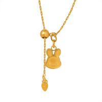 Collier de bijoux de titane, Acier titane, avec 2inch chaînes de rallonge, lapin, Placage de couleur d'or, bijoux de mode & pour femme Environ 17.3 pouce, Vendu par PC