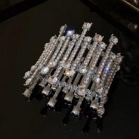 Zinc Alloy Rhinestone Bracelets, fashion jewelry & for woman & with rhinestone, silver color Approx 18 cm 