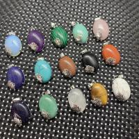 Gemstone Brass Pendants, with Gemstone, plated, Natural & fashion jewelry & DIY 