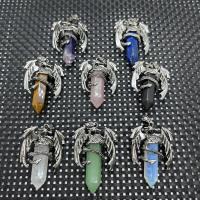 Gemstone Brass Pendants, with Gemstone, plated, Natural & fashion jewelry & DIY 