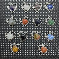 Gemstone Brass Pendants, with Gemstone, plated, Natural & fashion jewelry & DIY 