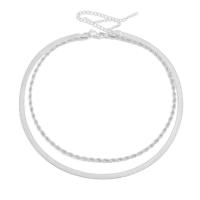 Edelstahl Schmuck Halskette, 316 L Edelstahl, mit Verlängerungskettchen von 5cm,8cm, Vakuum-Ionen-Beschichtung, Doppelschicht & Modeschmuck & für Frau, keine, frei von Nickel, Blei & Kadmium, 4mm,5mm, Länge:ca. 42 cm, verkauft von PC