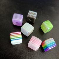 Plating Acrylic Beads, Square, UV plating, DIY 12mm, Approx 