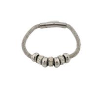 Stainless Steel Chain Bracelets, 304 Stainless Steel, fashion jewelry & for woman, original color, 4*4mm,10*10mm Approx 7.48 Inch 