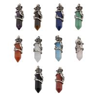 Gemstone Zinc Alloy Pendants, with Zinc Alloy, fashion jewelry Approx 4mm 