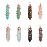 Gemstone Brass Pendants, with Brass, fashion jewelry Approx 5mm 