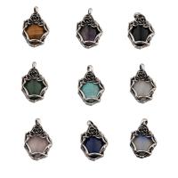 Gemstone Zinc Alloy Pendants, with Zinc Alloy, fashion jewelry Approx 6mm 