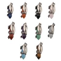 Gemstone Zinc Alloy Pendants, with Zinc Alloy, fashion jewelry Approx 6mm 