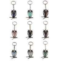 Zinc Alloy Key Clasp, Gemstone, with Zinc Alloy 