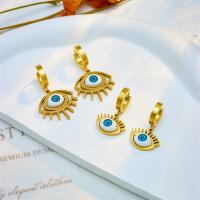 Evil Eye Earrings, Titanium Steel, plated & for woman & enamel 