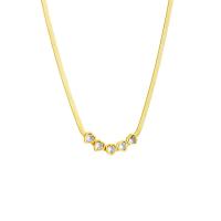 Collier de bijoux de titane, Acier titane, avec 2.36inch chaînes de rallonge, coeur, Placage, bijoux de mode & pour femme & avec strass, doré Environ 15.75 pouce, Vendu par brin