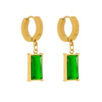 Boucles d'oreilles en acier titane, Plaqué or 18K, bijoux de mode & pour femme, doré, 30mm, Vendu par paire