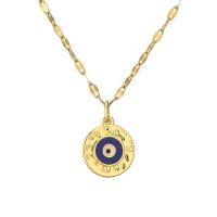 Collier Evil Eye bijoux, laiton, avec 304 chaîne en acier inoxydable, avec 5cm chaînes de rallonge, Placage, bijoux de mode & modèles différents pour le choix & avec strass, plus de couleurs à choisir cm, Vendu par PC